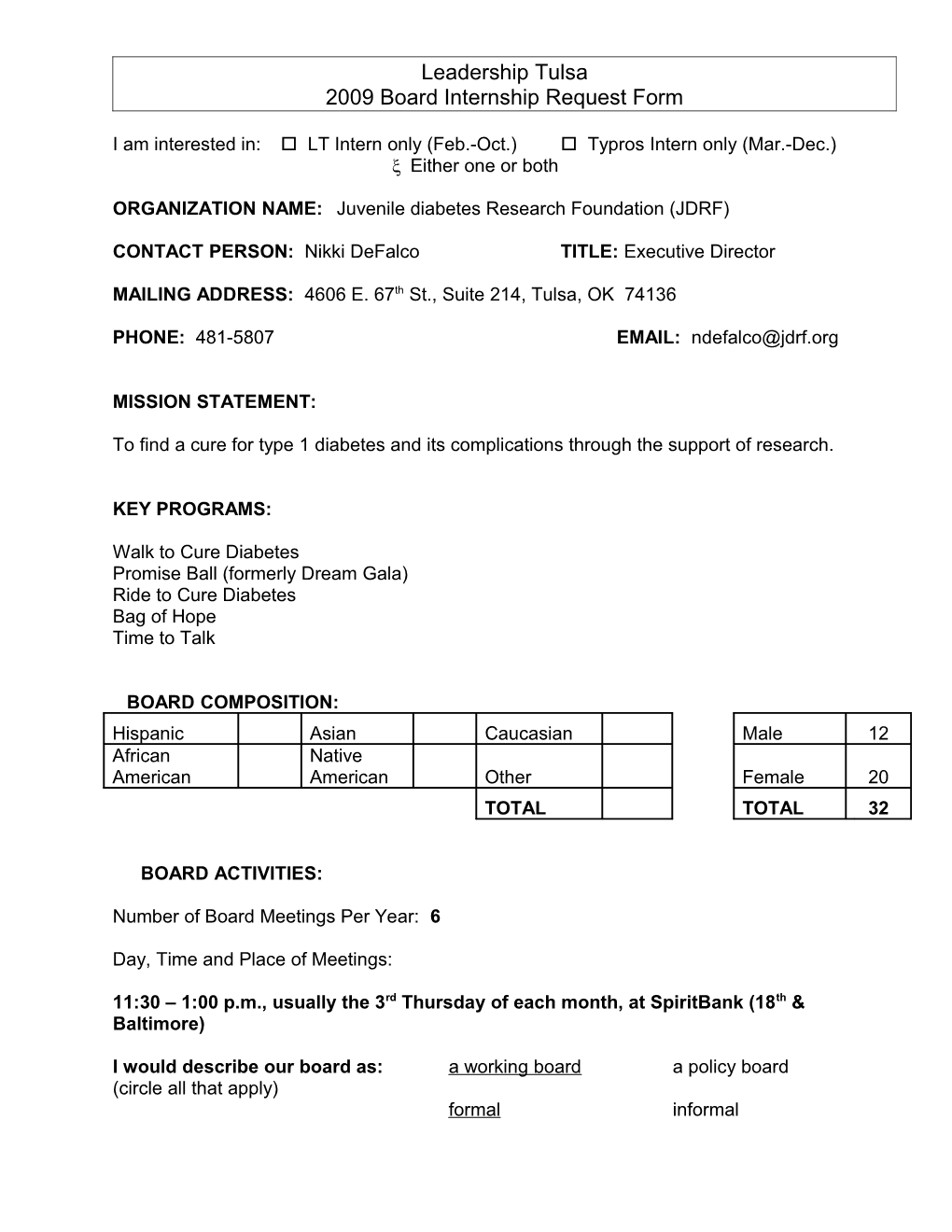 2007/2008 Board Internship Request Form