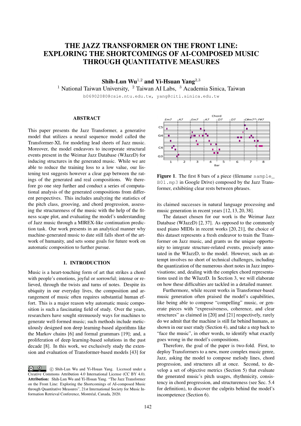 The Jazz Transformer on the Front Line: Exploring the Shortcomings of Ai-Composed Music Through Quantitative Measures