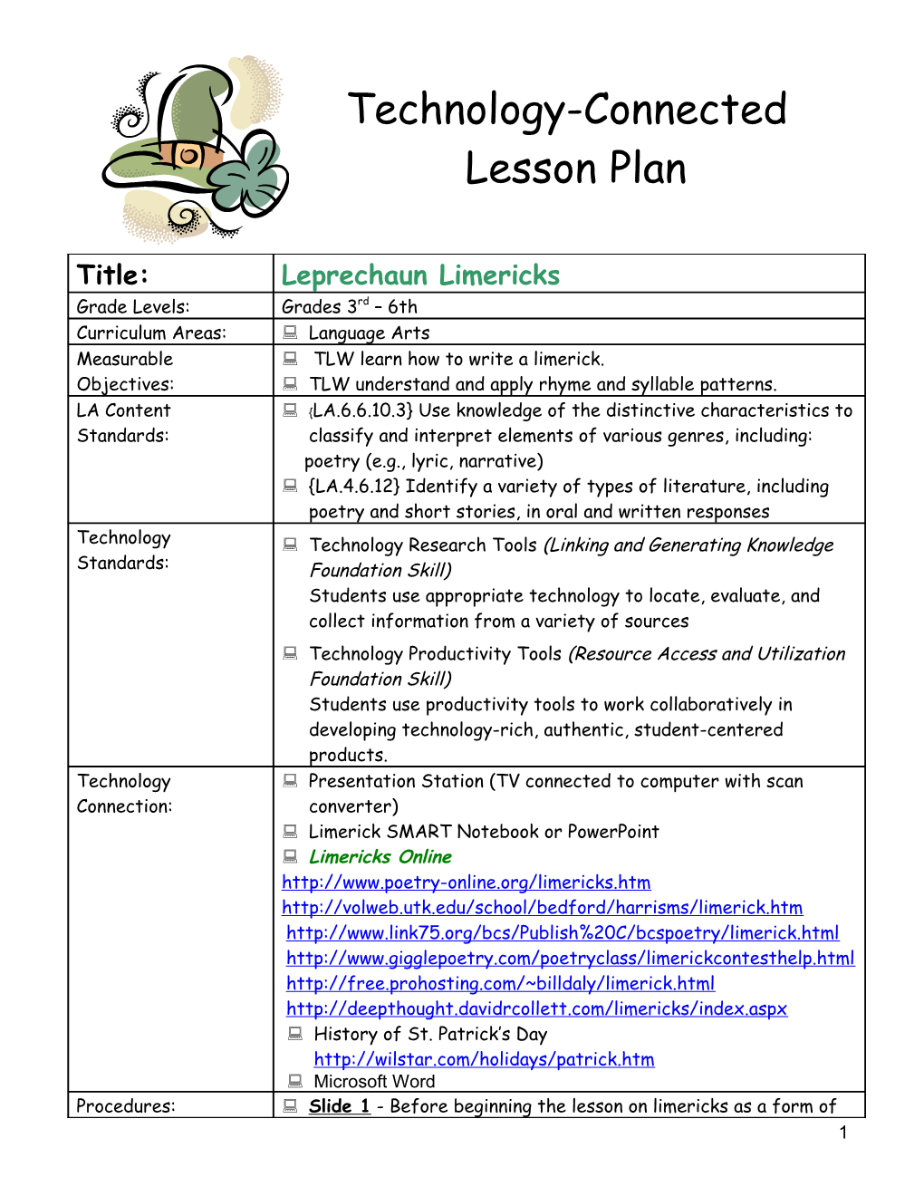 Technology-Connected Lesson Plan s7