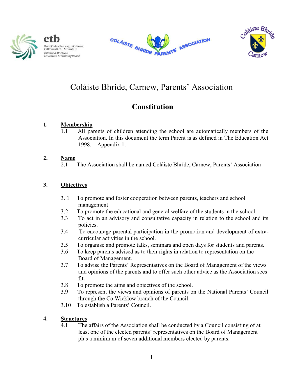 Parents Association Constitution