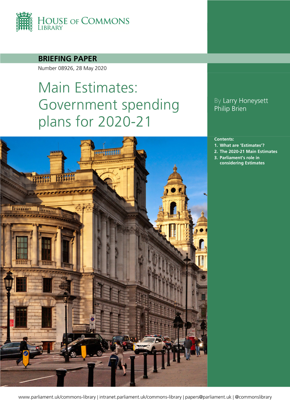 Main Estimates: Government Spending Plans for 2020-21