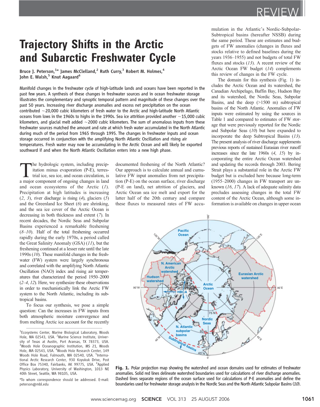 Trajectory Shifts in the Arctic and Subarctic Freshwater Cycle REVIEW