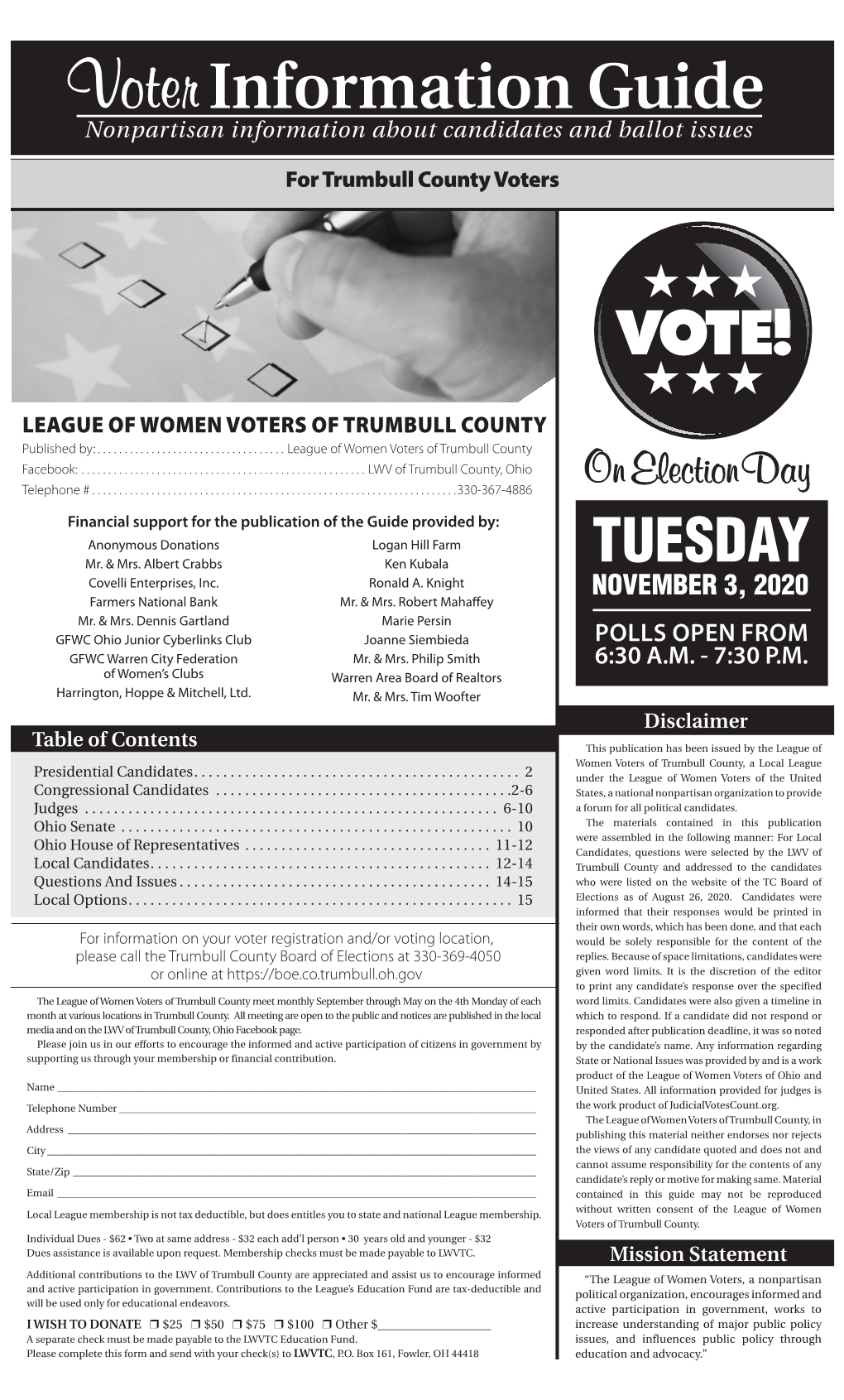 7:30 PM Information Guide Voter Nonpartisan Information