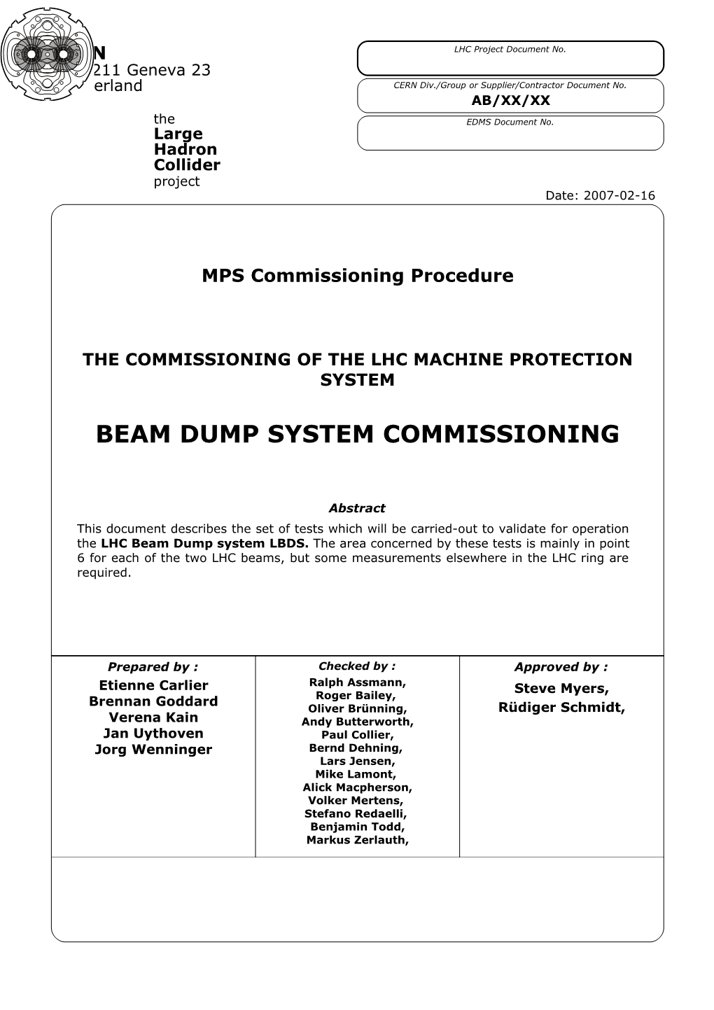 LHC Engineering Specification s1