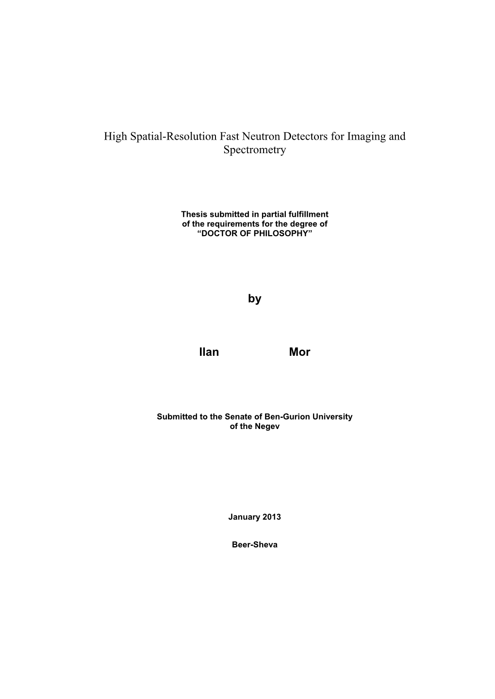 High Spatial-Resolution Fast Neutron Detectors for Imaging and Spectrometry