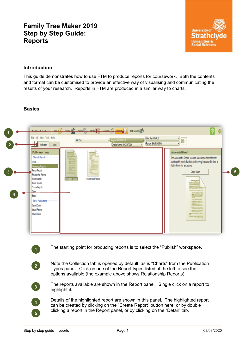 Family Tree Maker 2019 Step by Step Guide: Reports