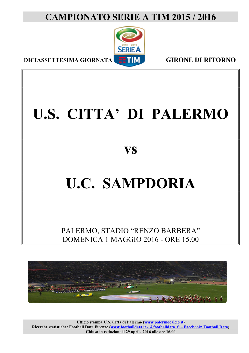 Palermo-Sampdoria