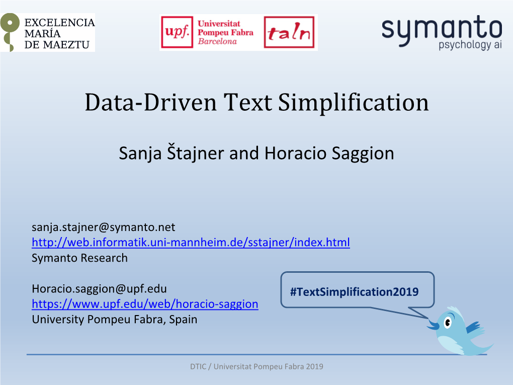 Data-Driven Text Simplification