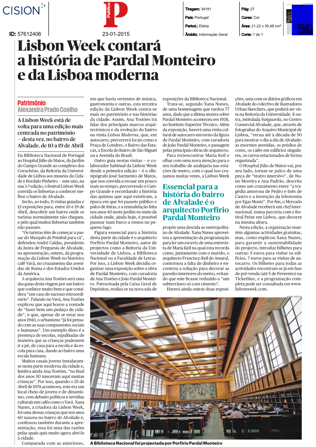 Lisbon Week Contará a História De Pardal Monteiro E Da Lisboa Moderna