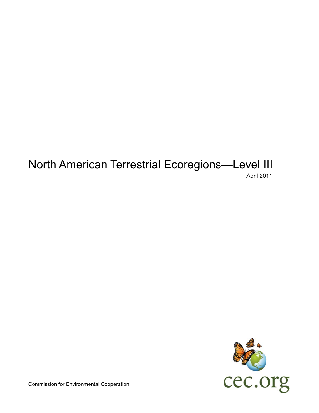 North American Terrestrial Ecoregions—Level III April 2011