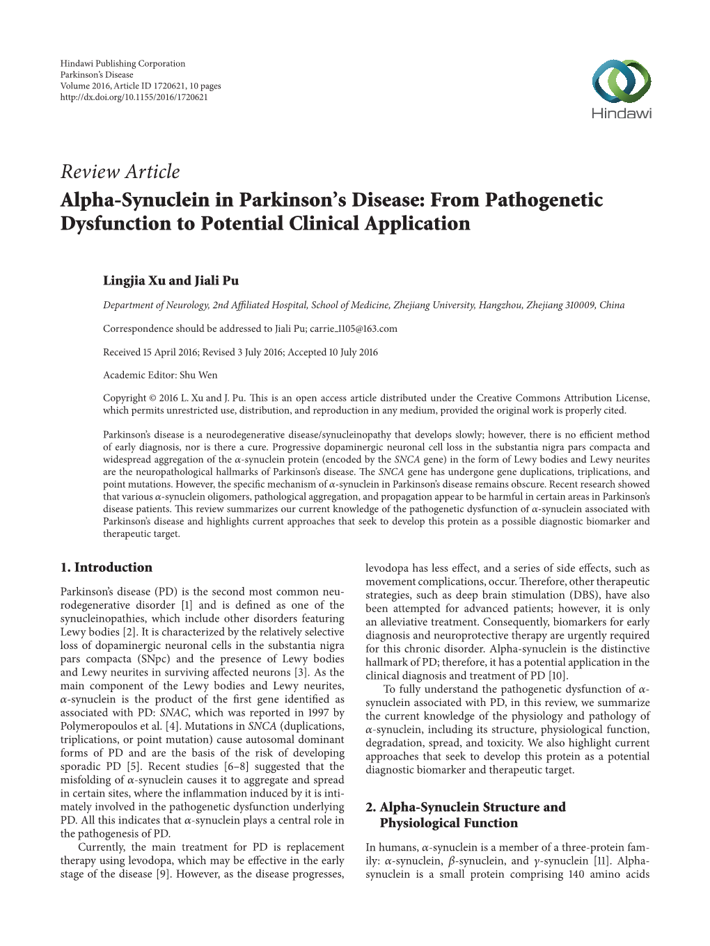 Alpha-Synuclein in Parkinson's Disease: from Pathogenetic