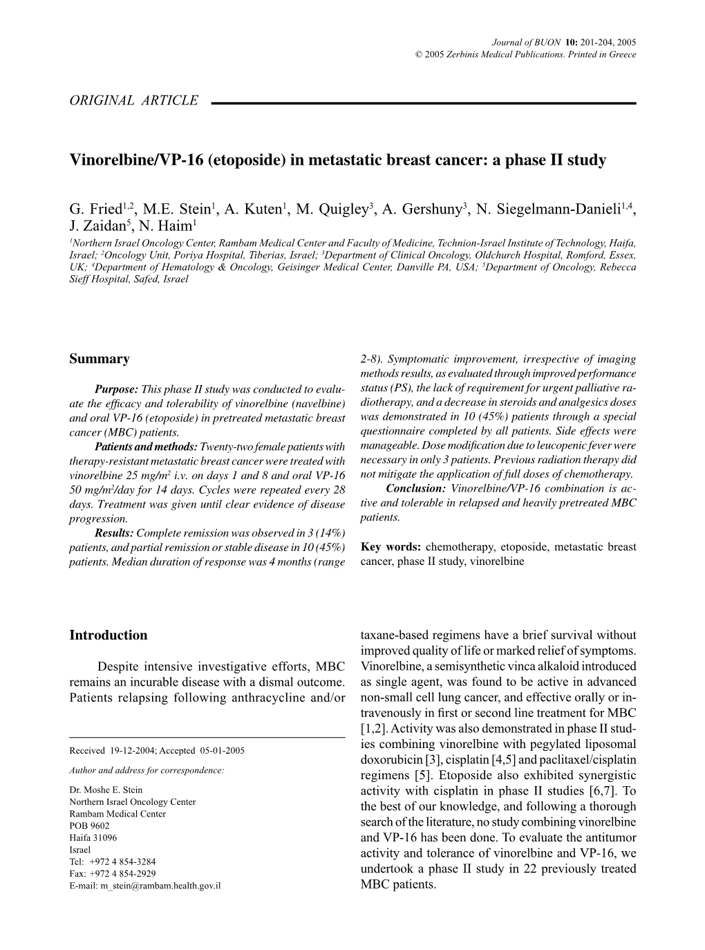 In Metastatic Breast Cancer: a Phase II Study