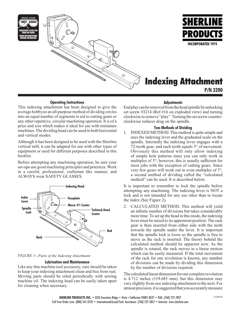 Indexing Attachment P/N 3200