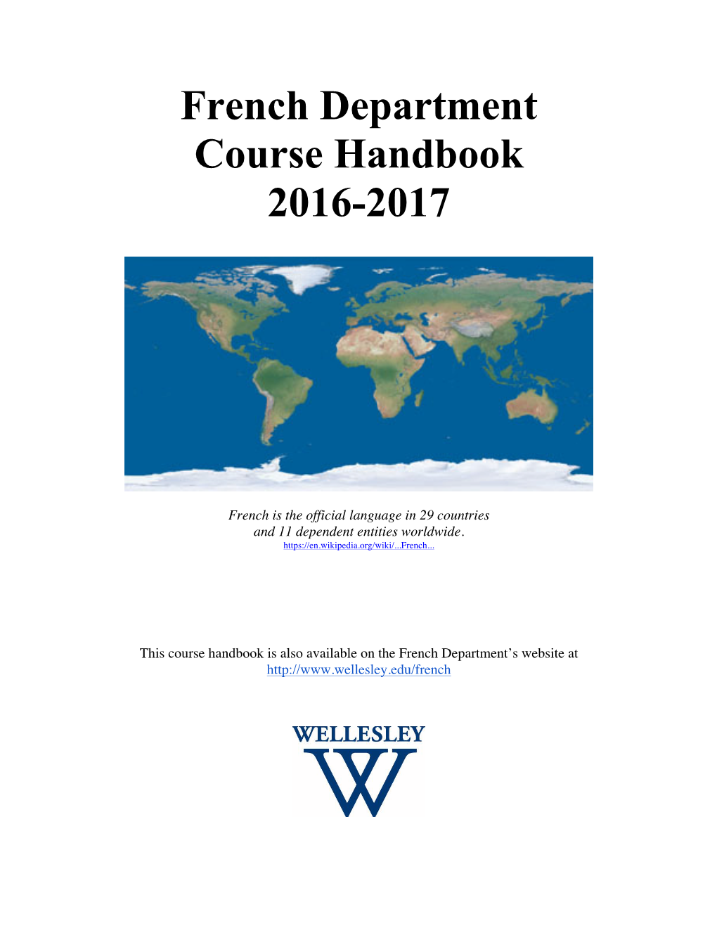 French Department Course Handbook 2016-2017