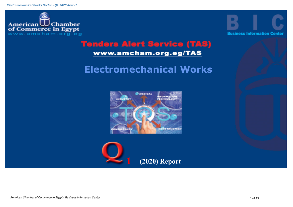 Electromechanical Works Sector - Q1 2020 Report