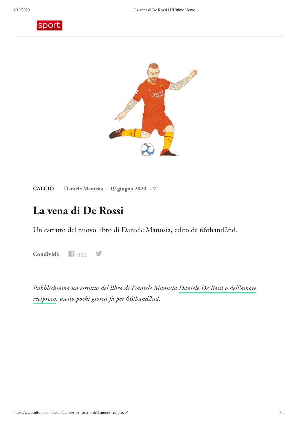 La Vena Di De Rossi | L'ultimo Uomo