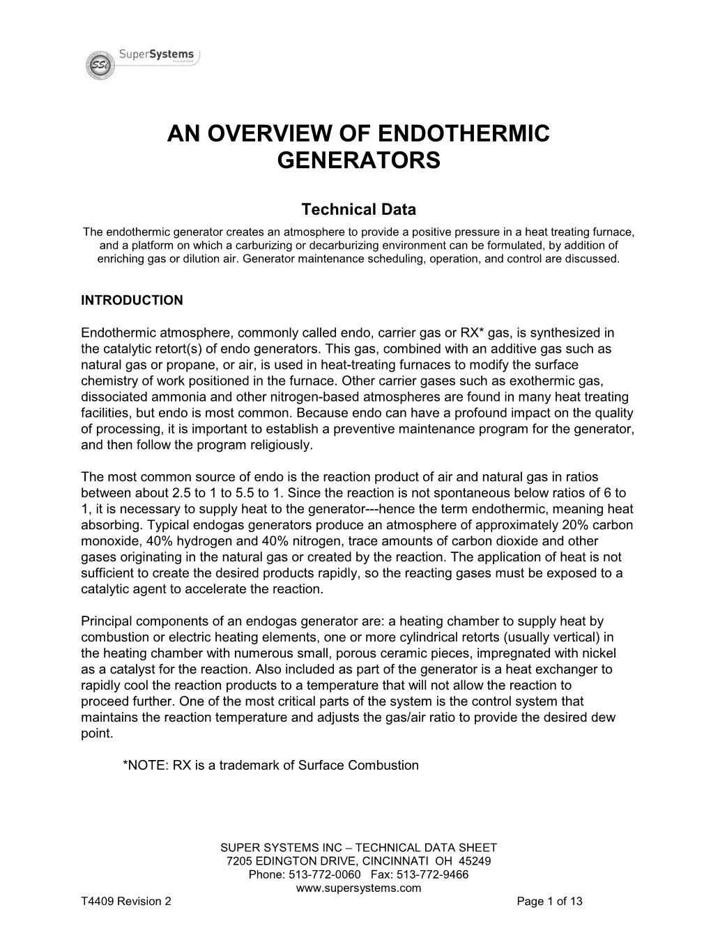 An Overview of Endothermic Generators