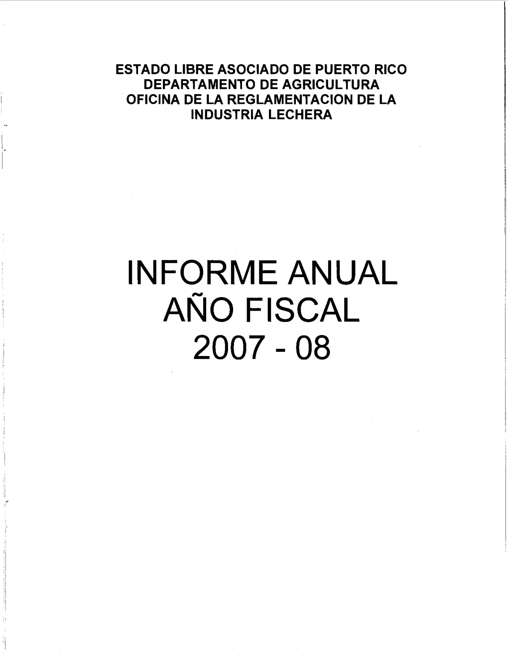 Informe Anual Ano Fiscal 2007 - 08