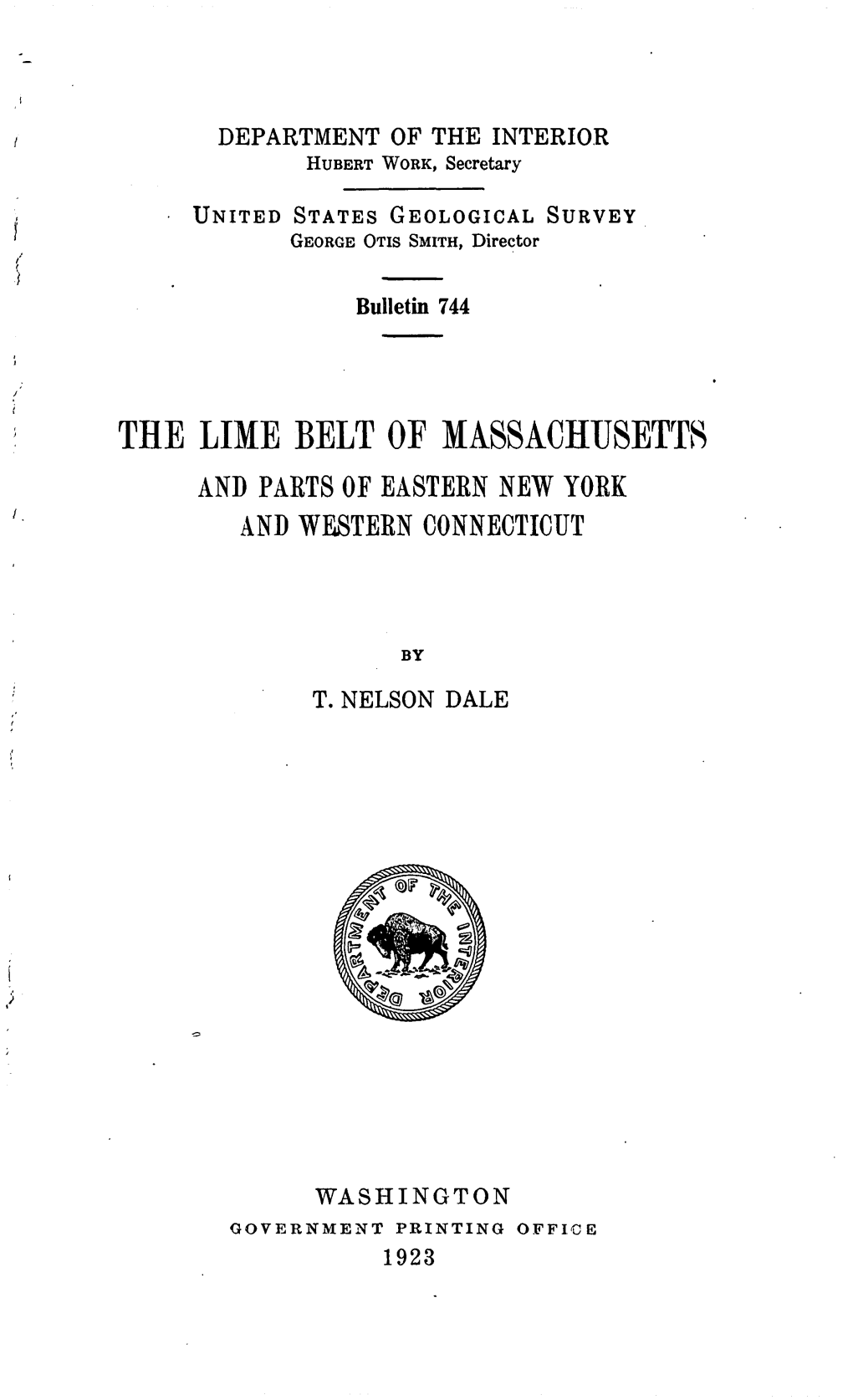 The Lime Belt of Massachusetts and Parts of Eastern New York and Western Connecticut