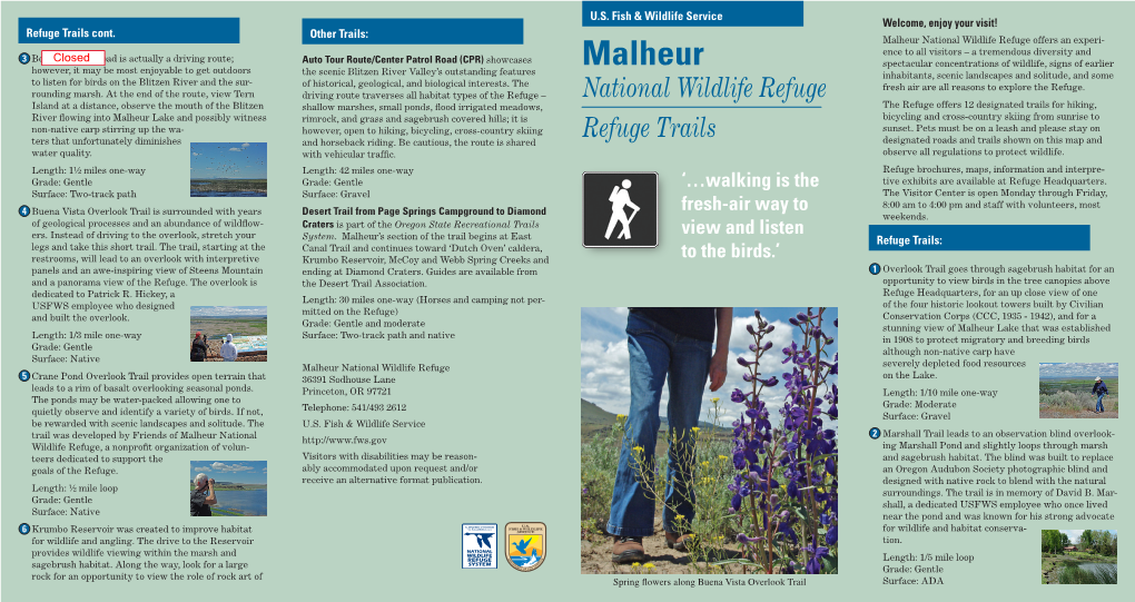 Malheur Hiking Brochure