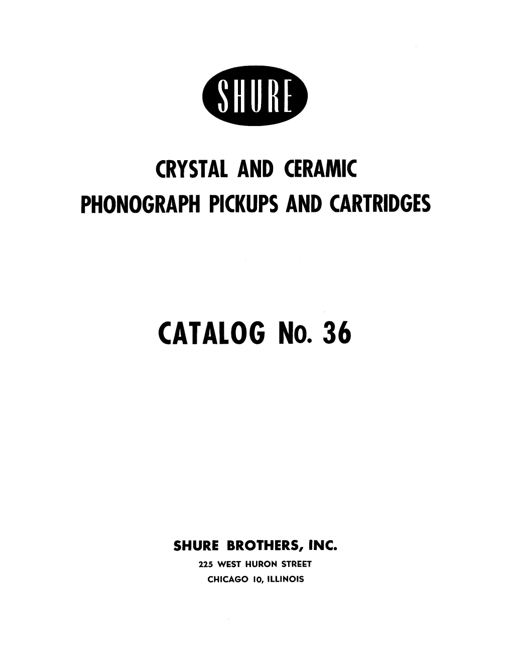 1951 Shure Phonograph Pickups and Cartridges