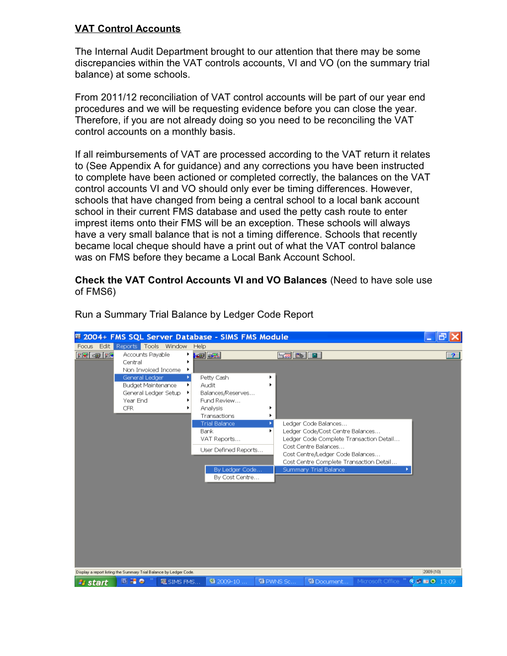 Reconciling VAT Control Accounts Guidance