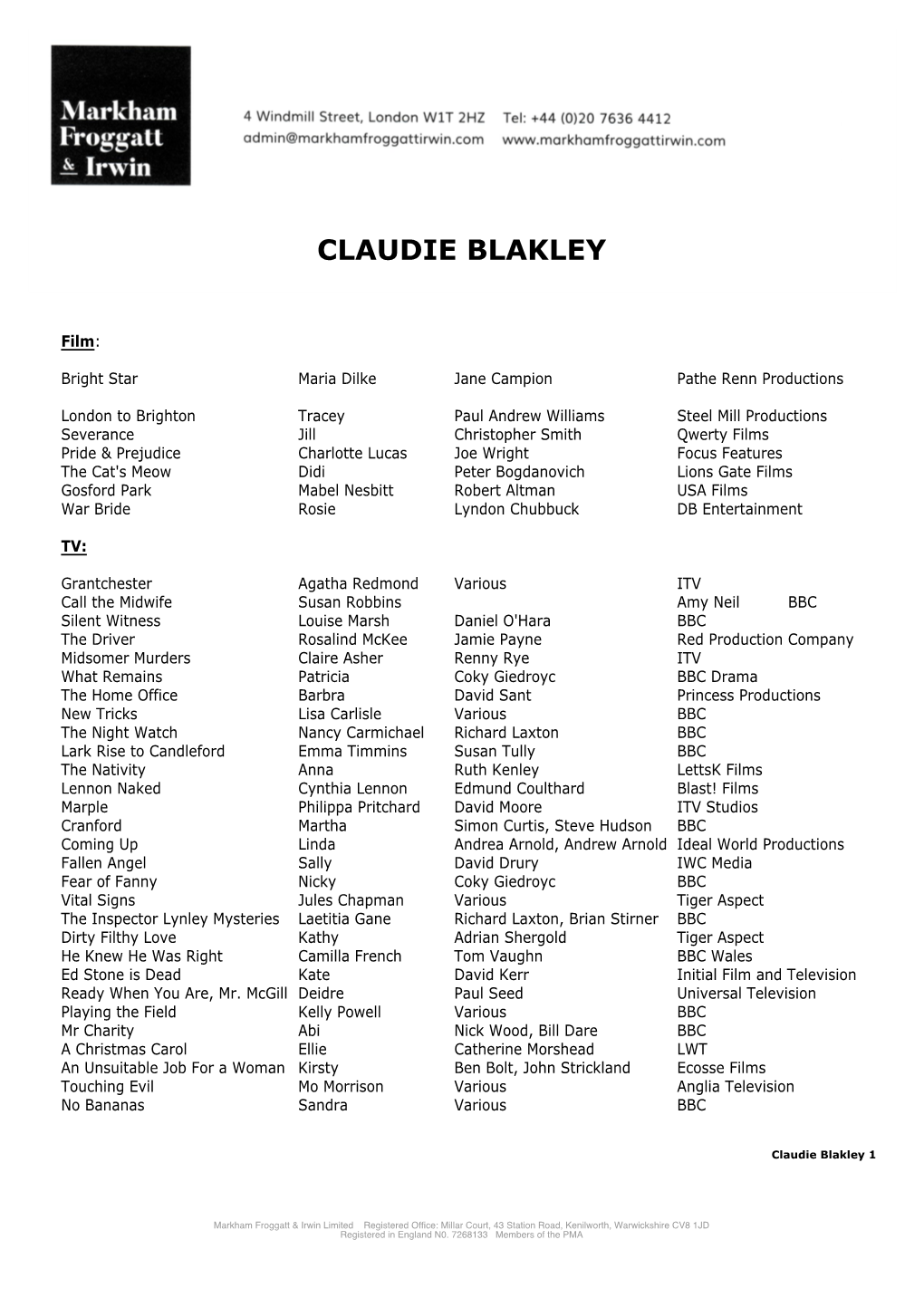 Claudie Blakley