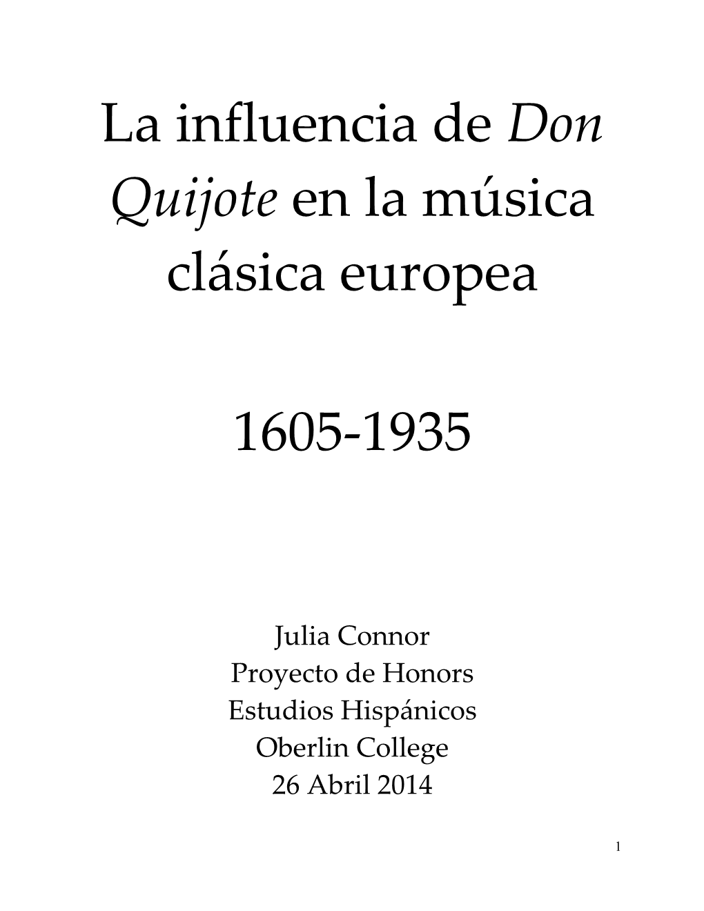 La Influencia De Don Quijote En La Música Clásica Europea 1605-1935