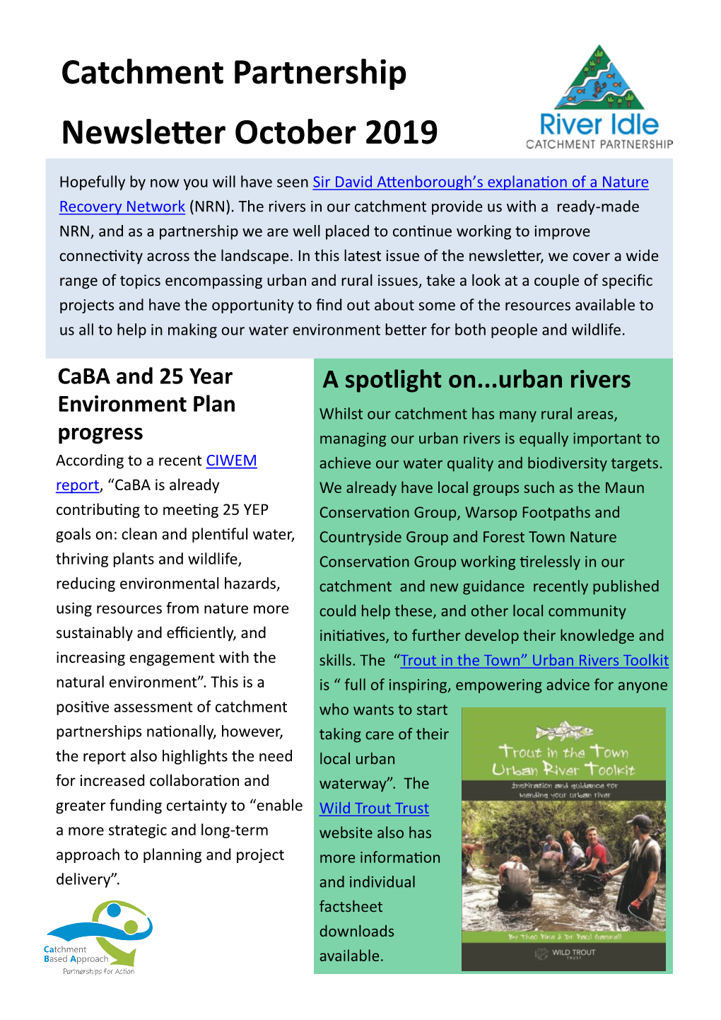 Idle Catchment Partnership Newsletter October 2019