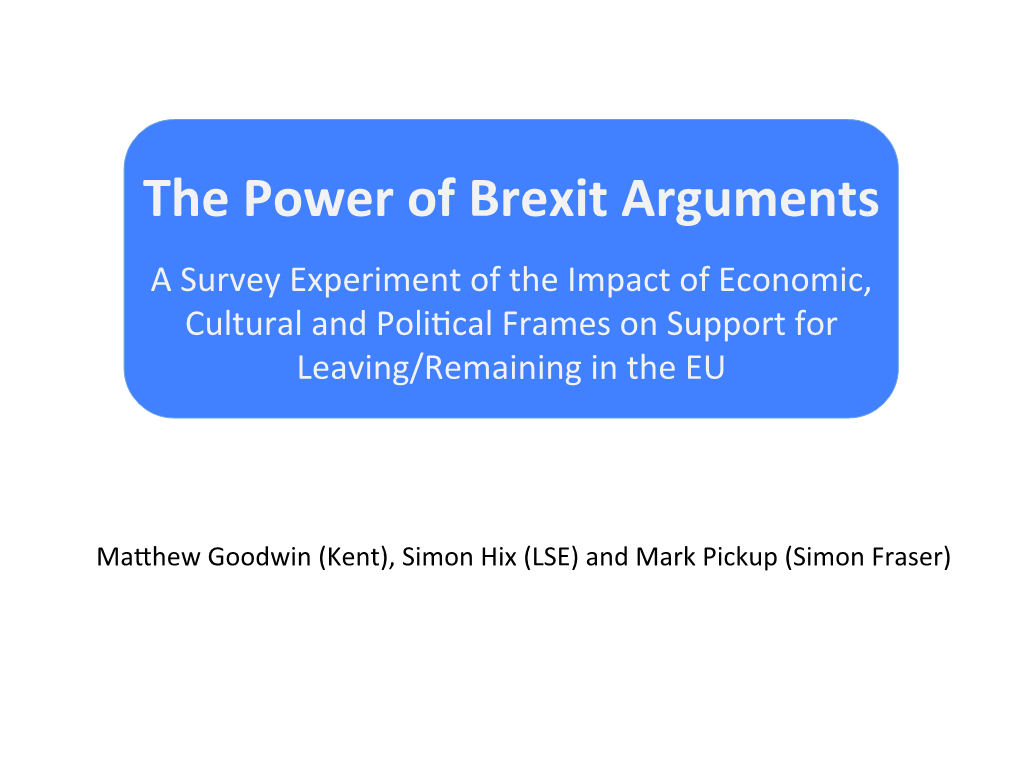 The Power of Brexit Arguments