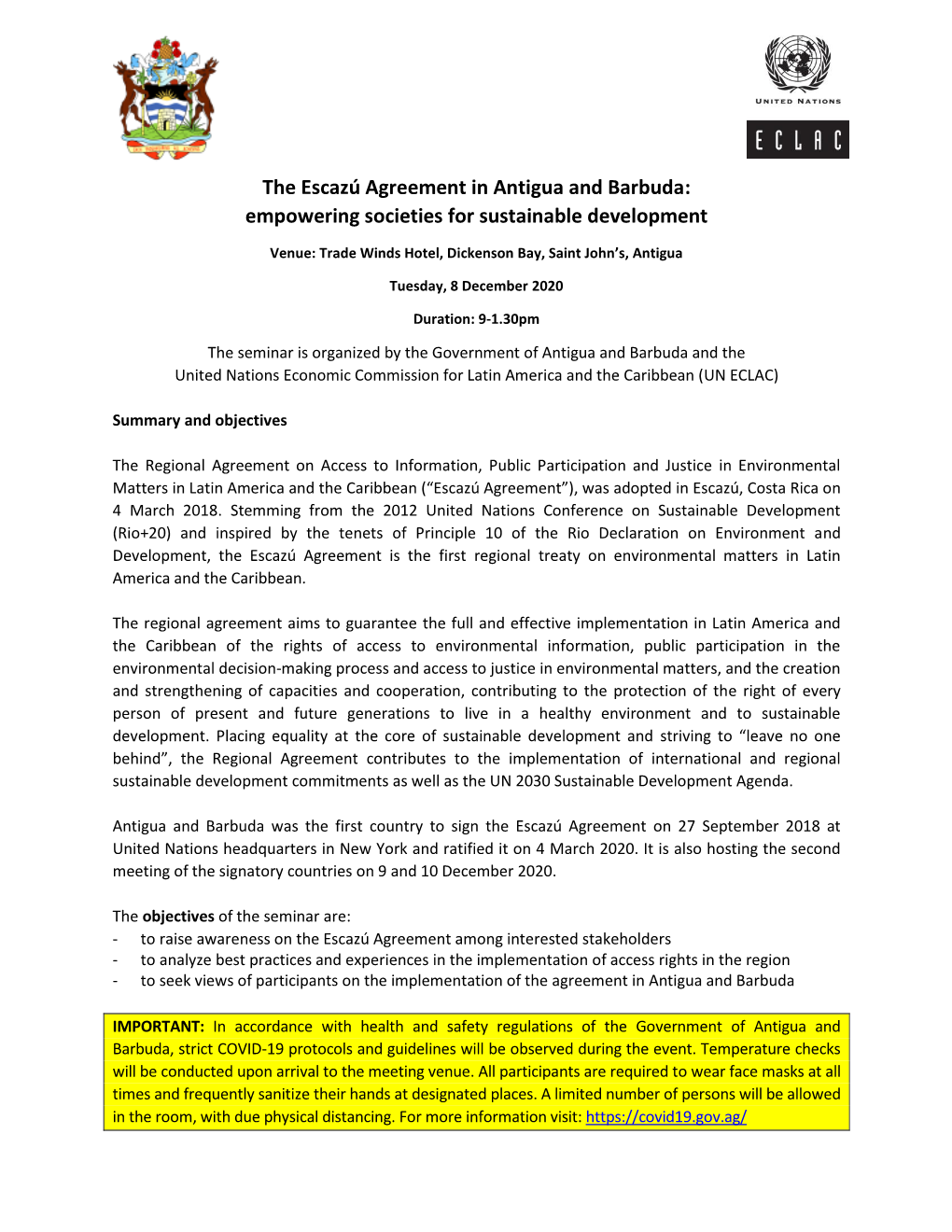 The Escazú Agreement in Antigua and Barbuda: Empowering Societies for Sustainable Development