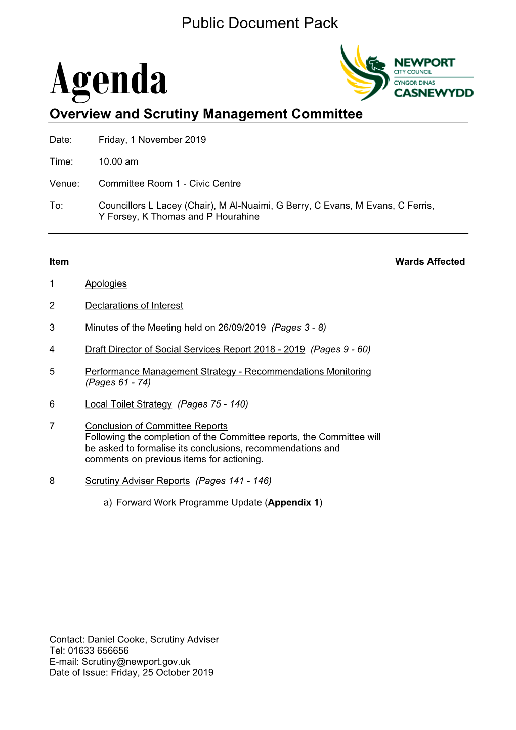(Public Pack)Agenda Document for Overview and Scrutiny
