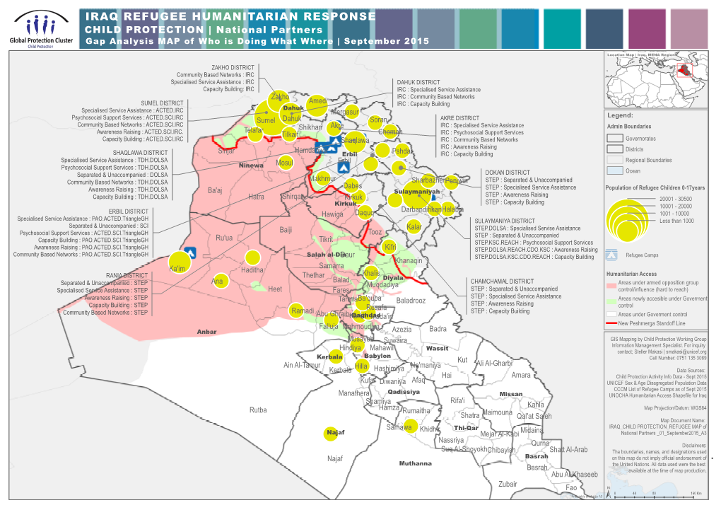 Iraq Refugee Humanitarian Response; Child Protection