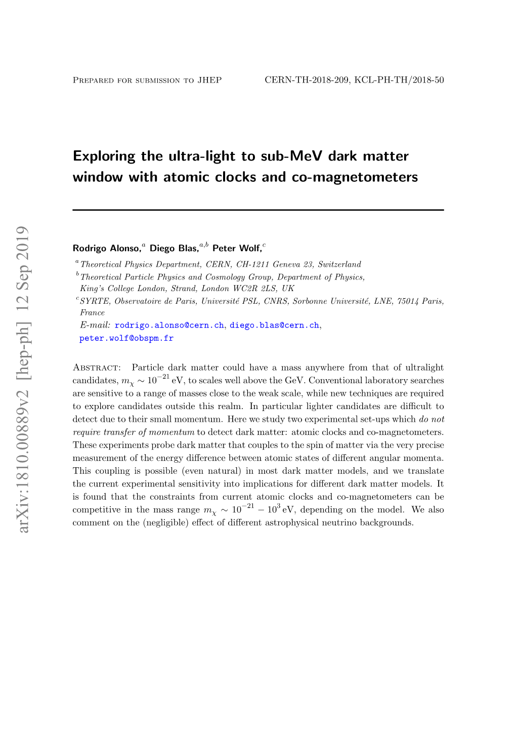 Arxiv: Exploring the Ultra-Light to Sub-Mev Dark Matter Window With