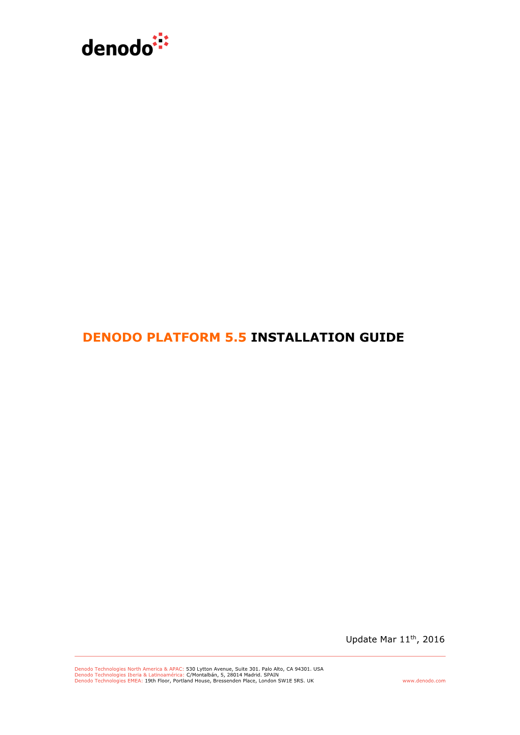Denodo Platform 5.5 Installation Guide