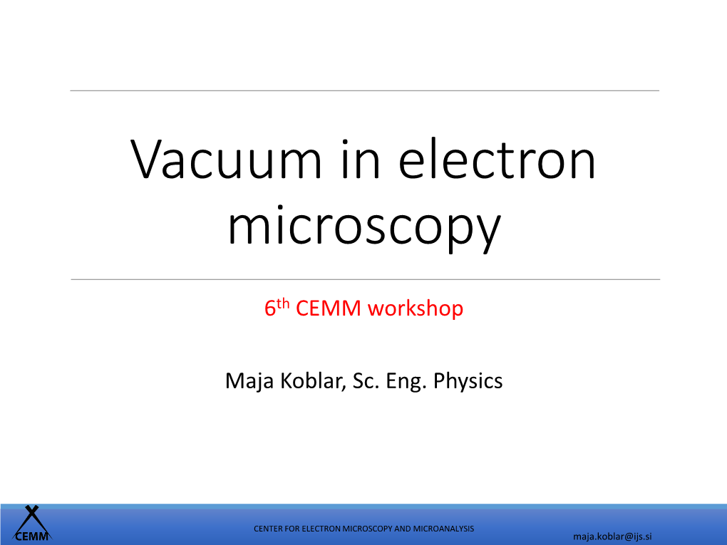 Vacuum in Electron Microscopy