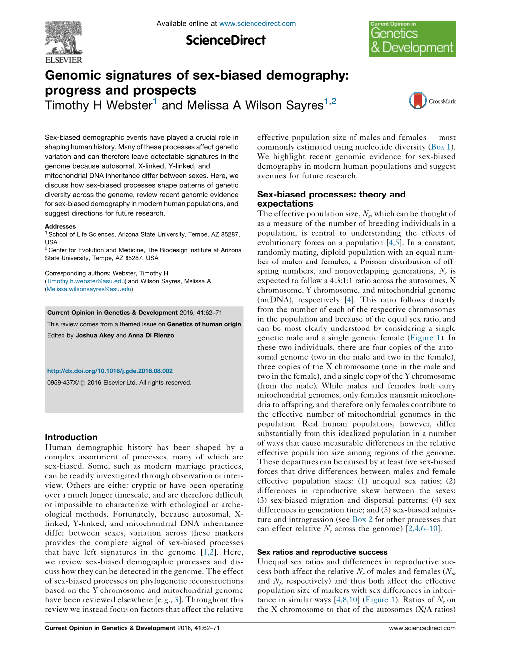 Genomic Signatures of Sex-Biased Demography: Progress and Prospects