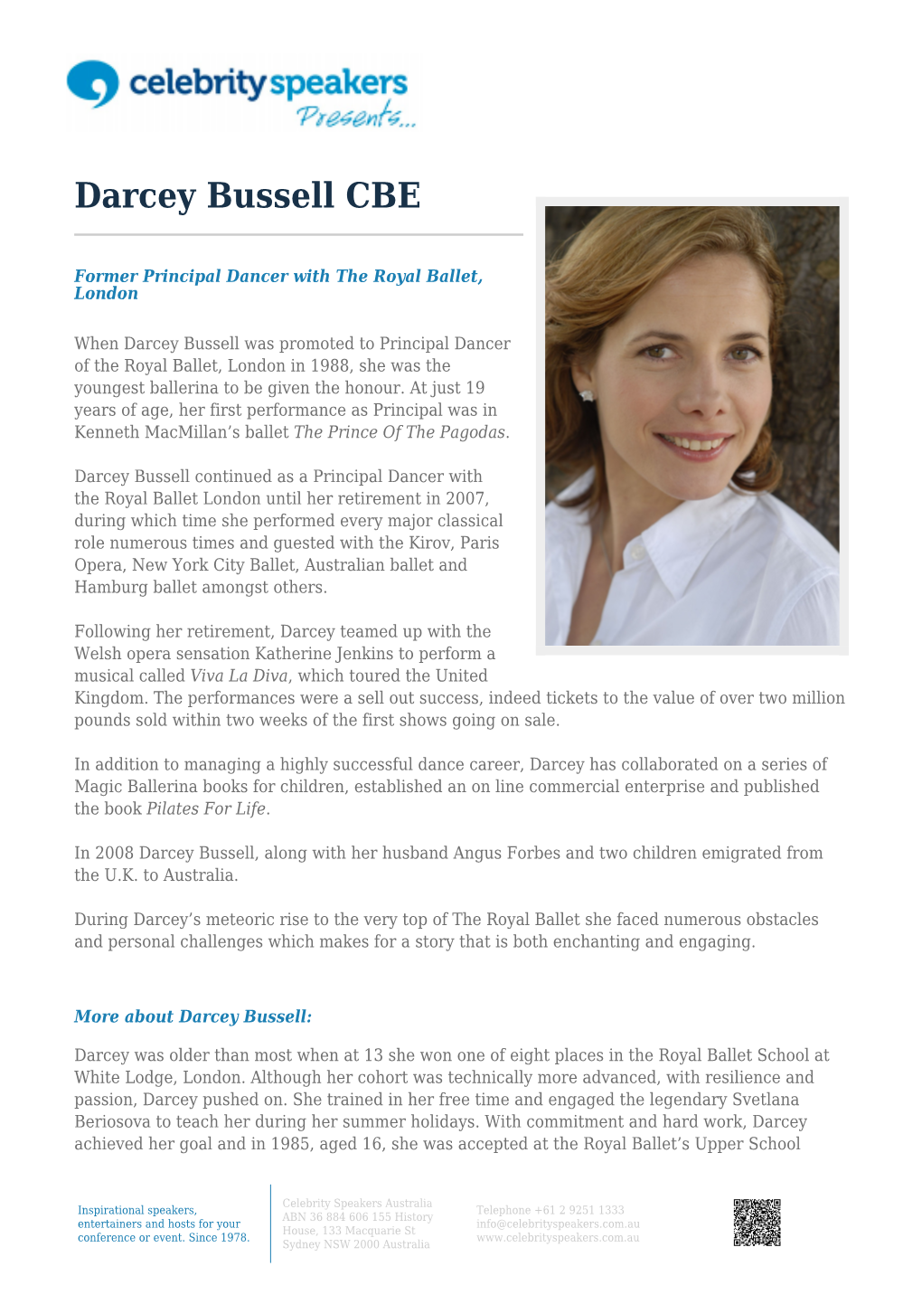 Darcey Bussell CBE