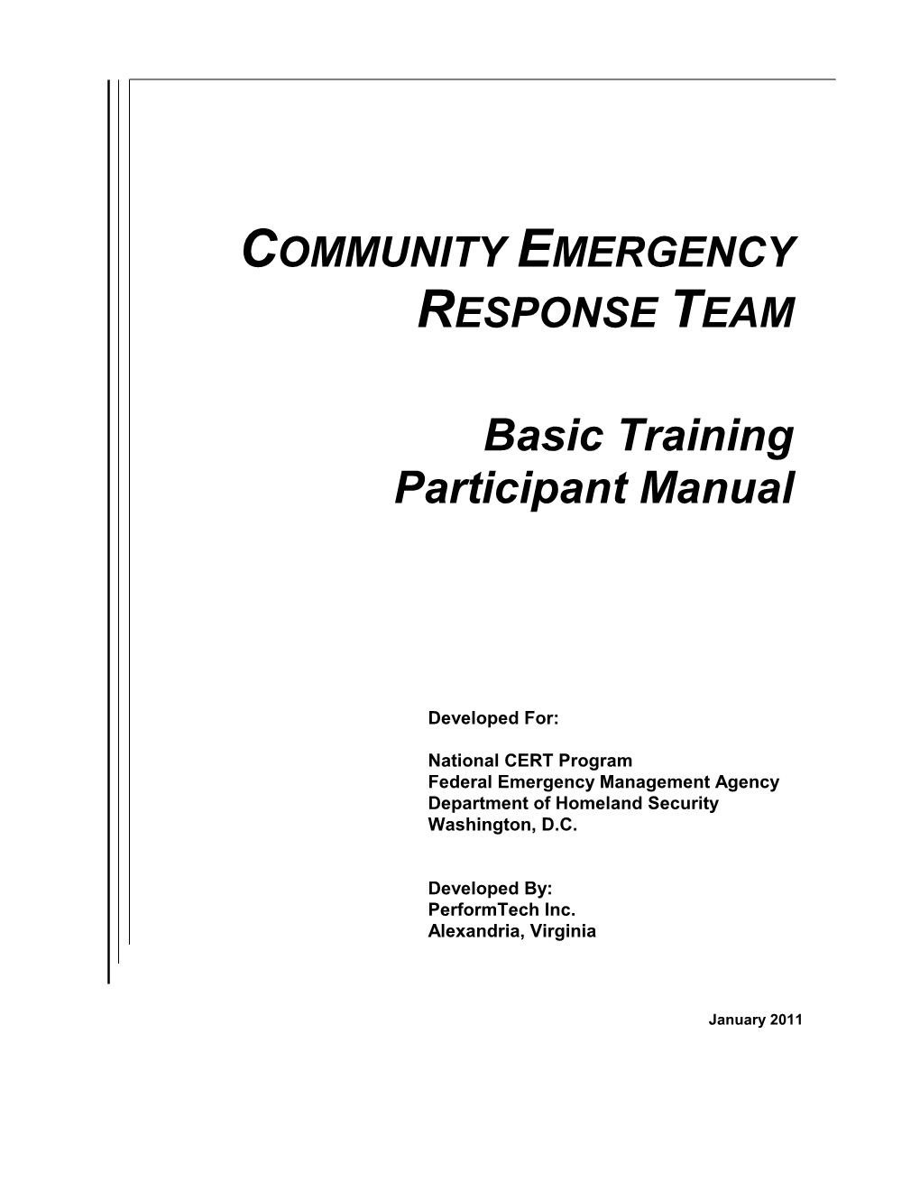 Basic Training Participant Manual