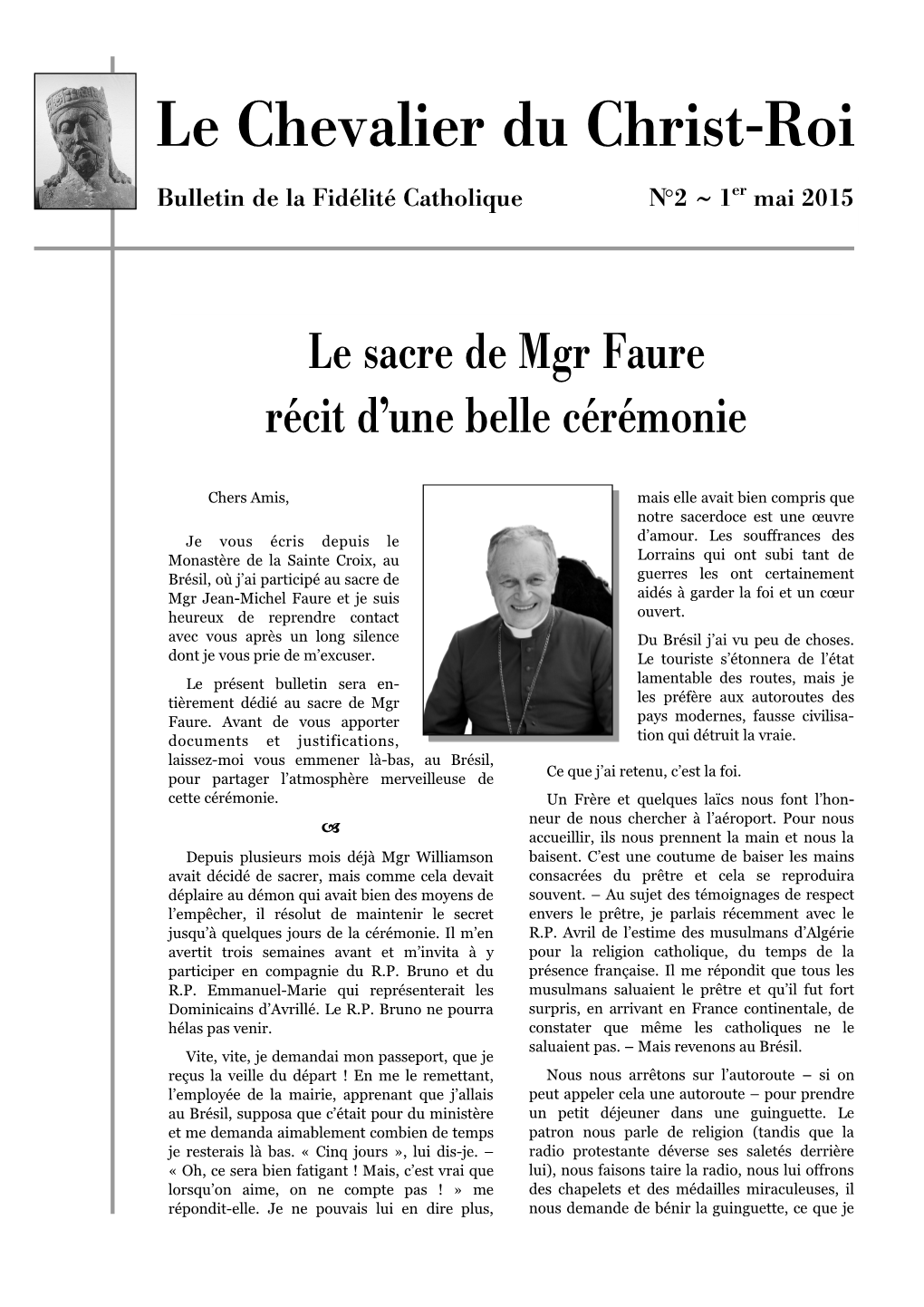 Le Sacre De Mgr Faure Récit D'une Belle Cérémonie