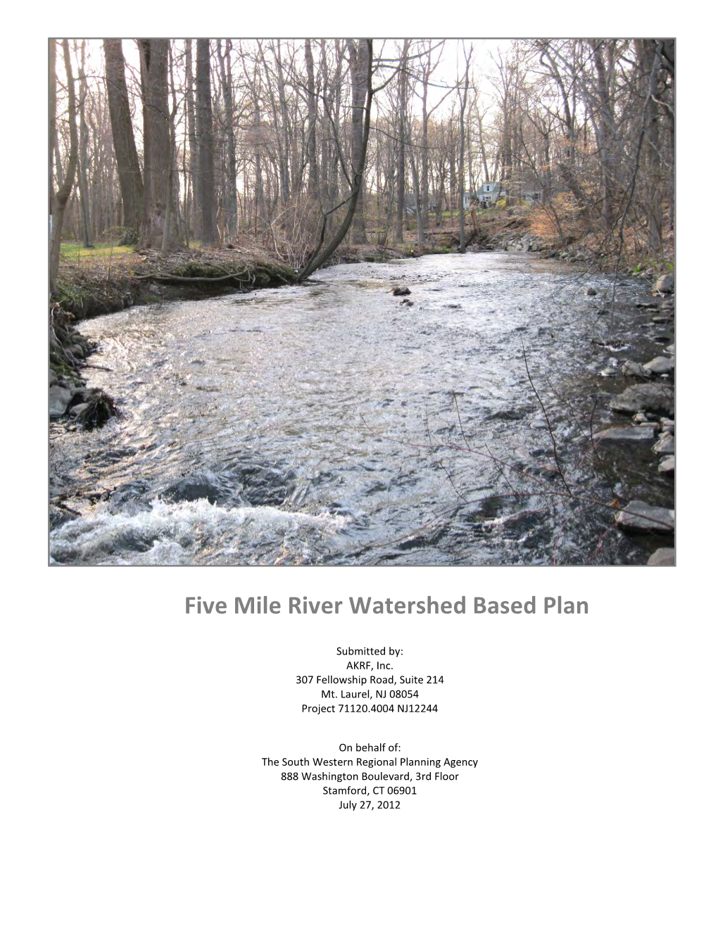Five Mile River Watershed Based Plan