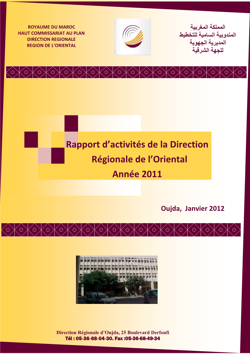 Rapport D'activités De La Direction Régionale De L'oriental 2011