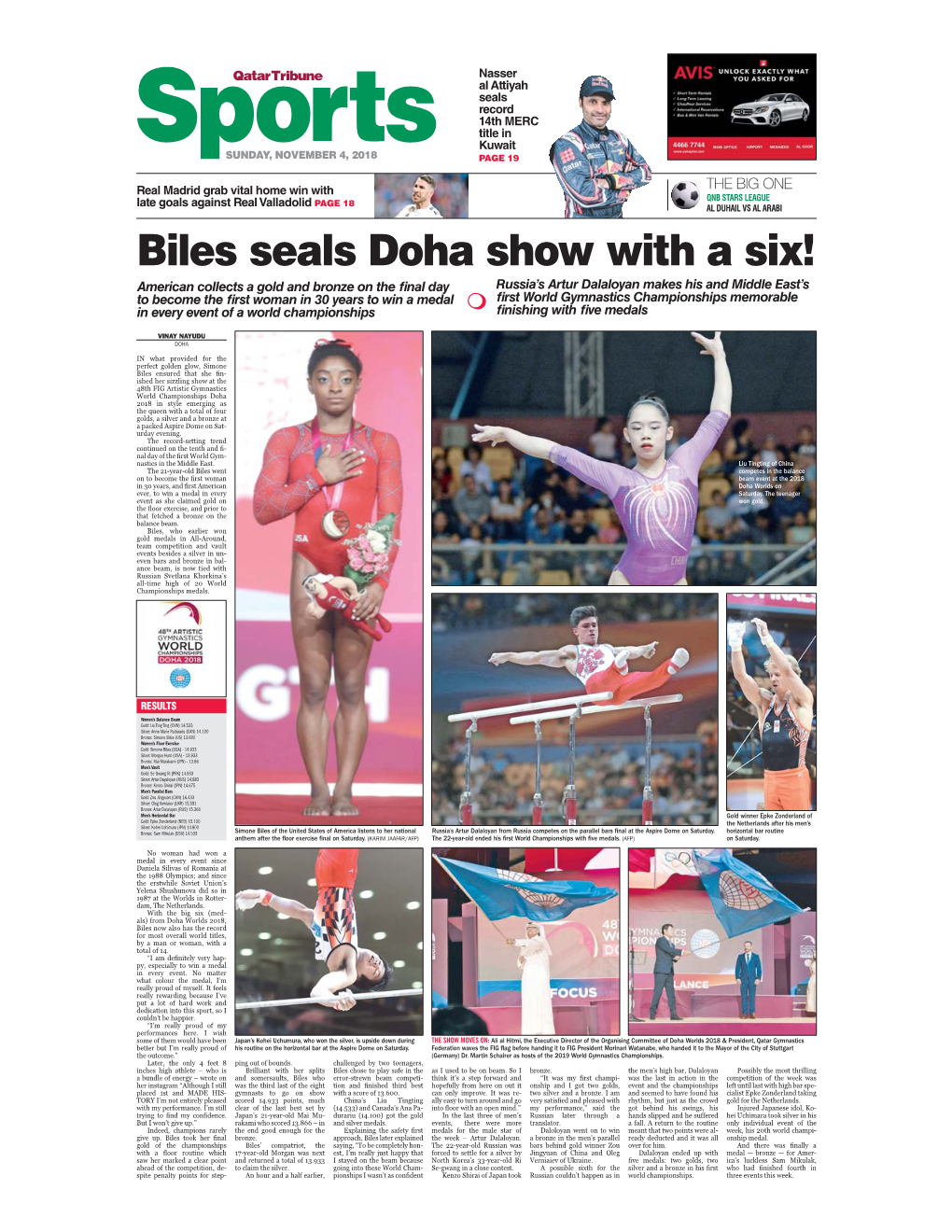 Biles Seals Doha Show with a Six!