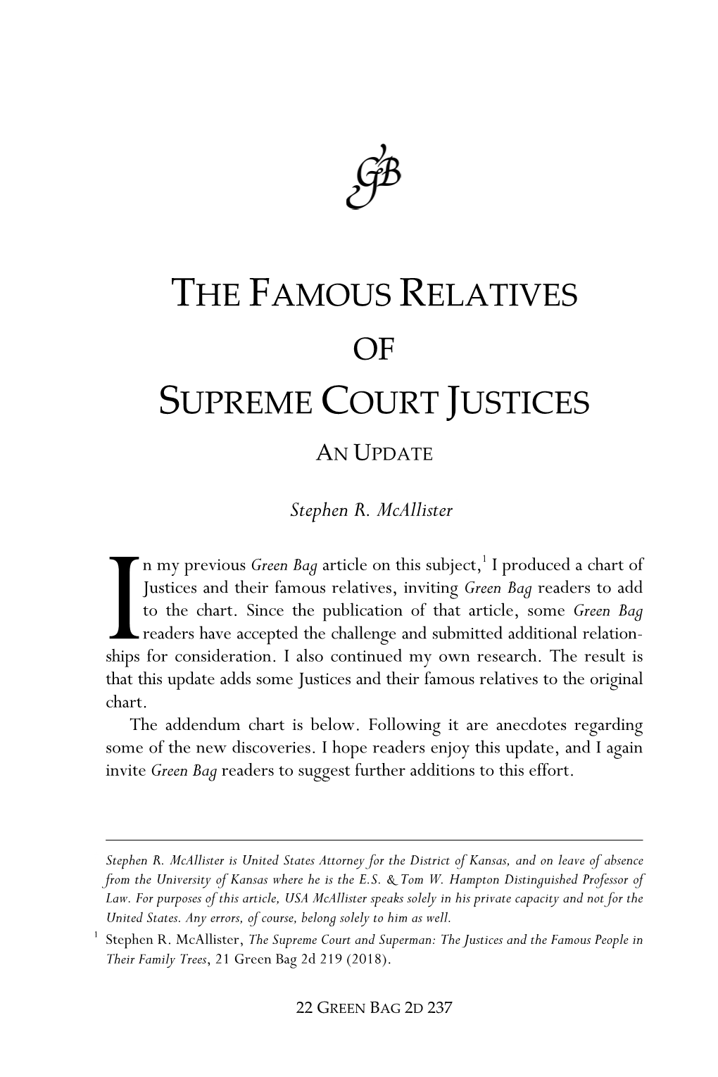 The Famous Relatives of Supreme Court Justices