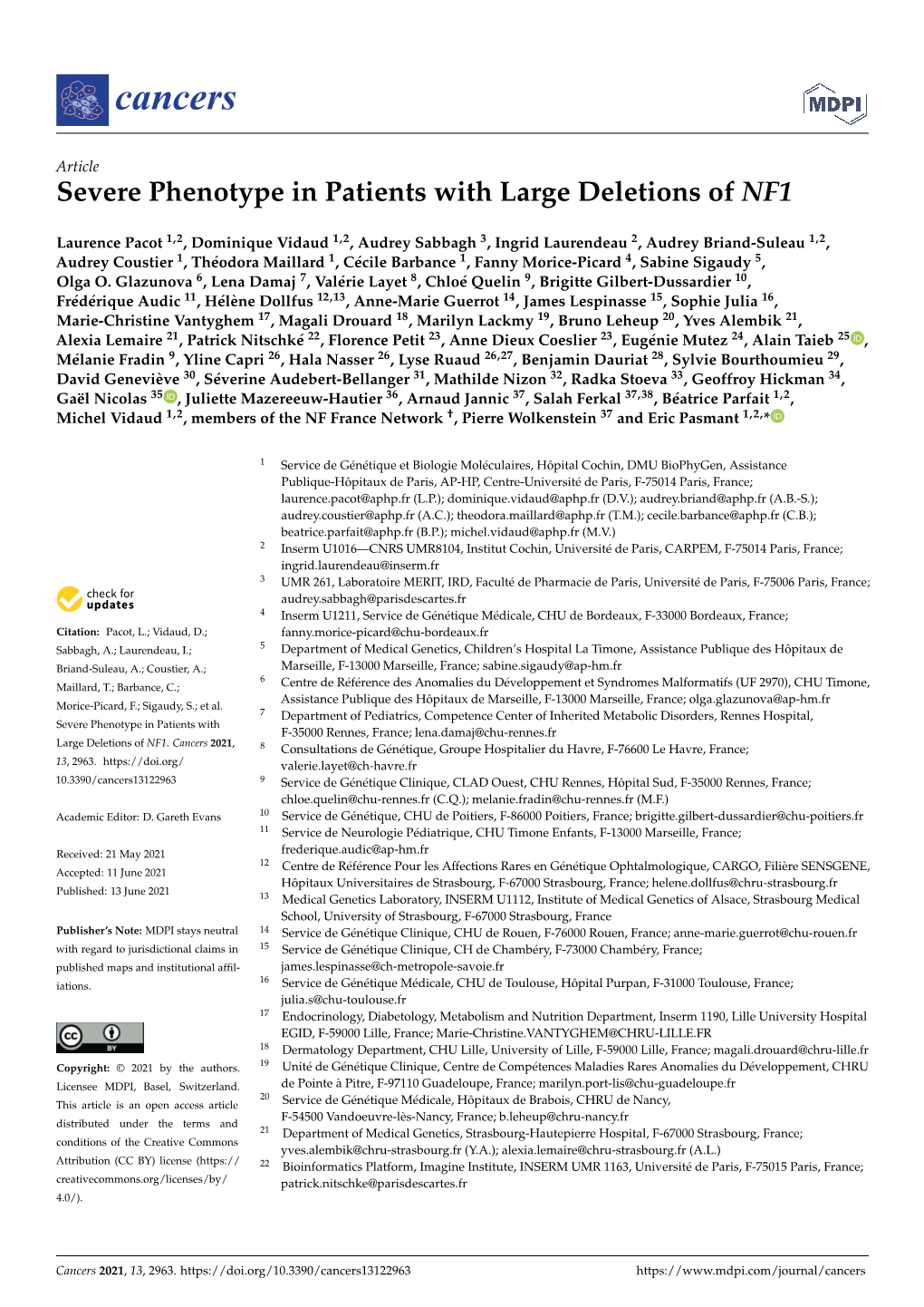 Severe Phenotype in Patients with Large Deletions of NF1