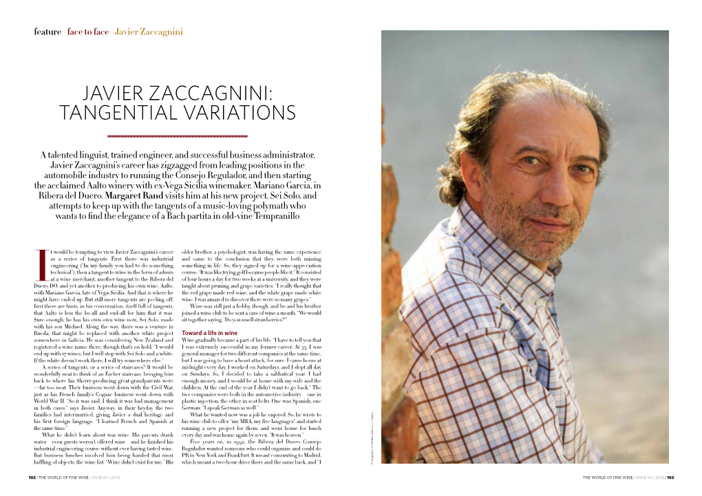 Javier Zaccagnini: Tangential Variations