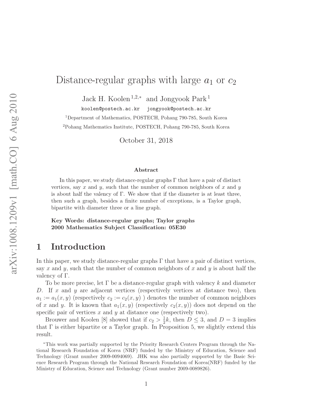 Distance-Regular Graph with Large A1 Or C2