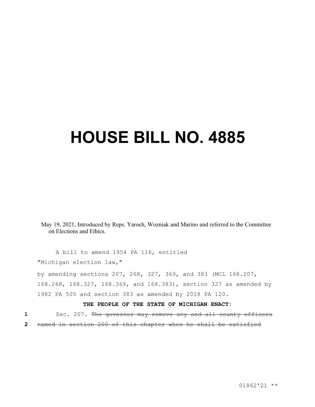 House Bill No. 4885