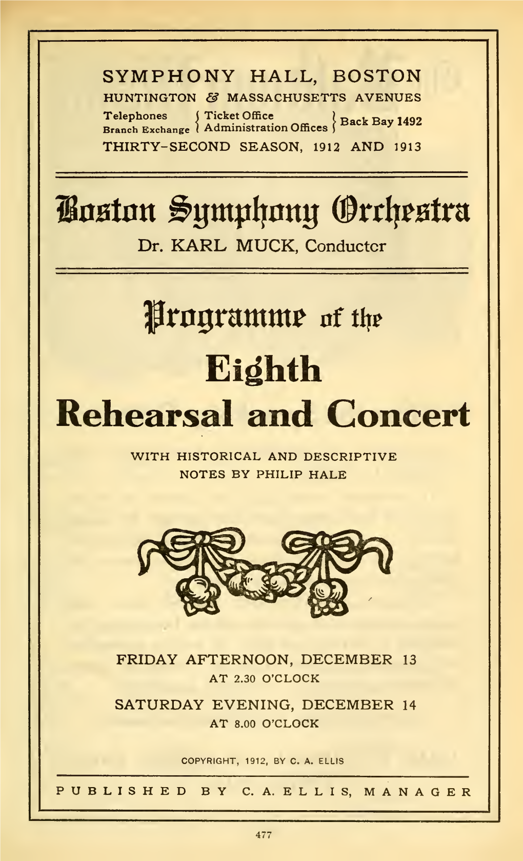 Eighth Rehearsal and Concert