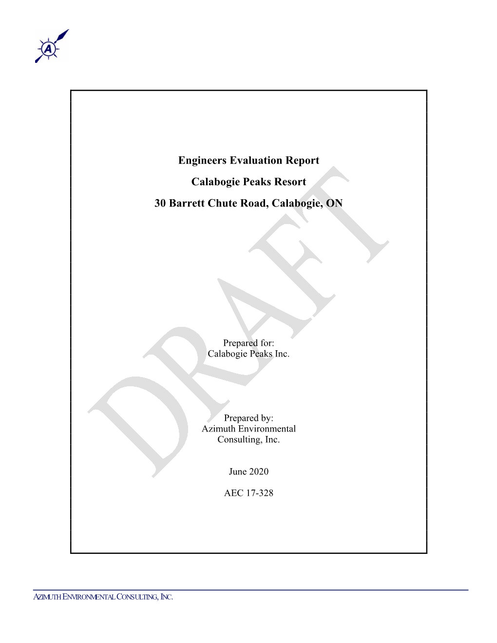 Engineers Evaluation Report Calabogie Peaks Resort 30 Barrett